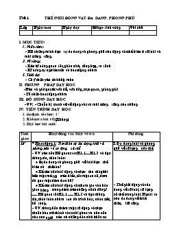 Giáo án Sinh học Lớp 7 - Chương trình cả năm - Năm học 2009-2010