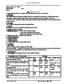 Giáo án Sinh học Lớp 7 - Tiết 11 đến 20 - Năm học 2009-2010