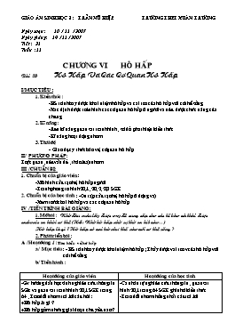 Giáo án Sinh học Lớp 7 - Tiết 21 đến 30 - Năm học 2007-2008