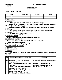 Giáo án Sinh học Lớp 8 - Chương trình cả năm - Năm học 2010-2011