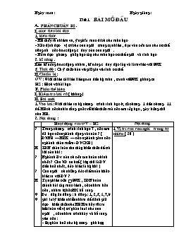 Giáo án Sinh học Lớp 8 - Chương trình học kì I