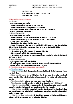 Giáo án Sinh học Lớp 8 học kỳ II - Chủ đề: Da - Năm học 2014-2015
