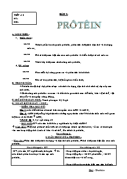 Giáo án Sinh học Lớp 9 - Tiết 18: Protein