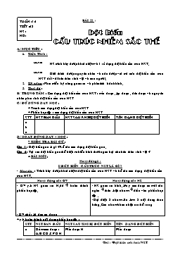 Giáo án Sinh học Lớp 9 - Tiết 23: Đột biến cấu trúc nhiễm sắc thể