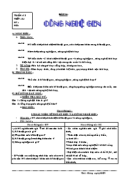 Giáo án Sinh học Lớp 9 - Tiết 35: Công nghệ gen