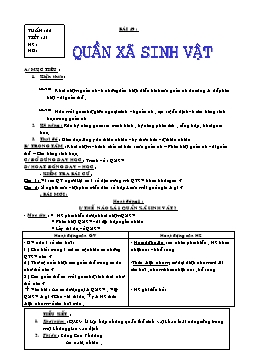 Giáo án Sinh học Lớp 9 - Tiết 51: Quần xã sinh vật