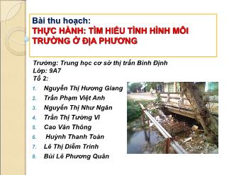 Bài thu hoạch: Thực hành: Tìm hiểu tình hình môi trường ở địa phương - Nguyễn Thị Hương Giang