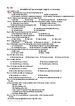 Đề cương ôn tập Sinh học 7 - Học kì II - Năm học 2010-2011