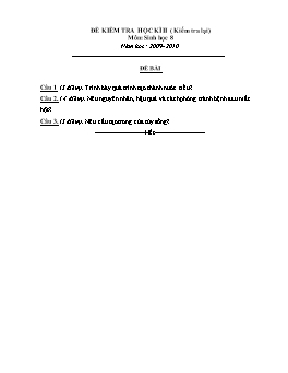 Đề kiểm tra học kì II (Kiểm tra lại) môn Sinh học Lớp 8 - Năm học 2009-2010