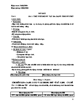 Giáo án môn Sinh học 7 - Học kỳ I - Năm học 2007-2008