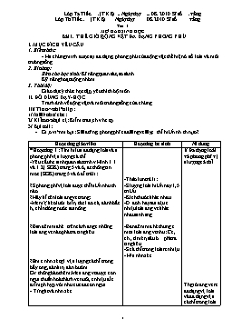 Giáo án môn Sinh học 7 - Học kỳ I - Năm học 2010-2011