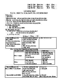 Giáo án môn Sinh học 7 - Tiết 26 đến 36