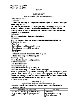 Giáo án môn Sinh học 7 - Tiết 40: Thằn lằn bóng đuôi dài - Năm học 2009-2010