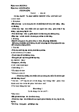 Giáo án môn Sinh học 7 - Tiết 42: Sự đa dạng và đặc điểm chung của lớp bò sát - Năm học 2010-2011