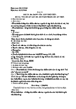 Giáo án môn Sinh học 7 - Tiết 51: Đa dạng của lớp thú (Tiếp): Bộ cá voi, bộ ăn sâu bọ, bộ gặm nhấm, bộ ăn thịt - Năm học 2009-2010