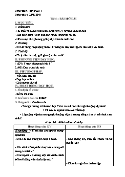 Giáo án môn Sinh học 8 - Chương trình giảng dạy cả năm - Năm học 2011-2012