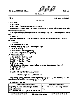 Giáo án môn Sinh học 8 - Tiết 5 đến 8 - Năm học 2010-2011