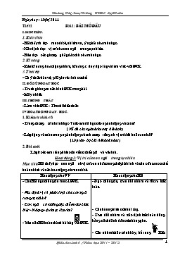 Giáo án môn Sinh học Khối 8 - Cả năm - Năm học 2011-2012