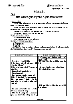 Giáo án môn Sinh học Lớp 7 - Chương trình giảng dạy cả năm - Năm học 2010-2011