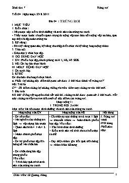 Giáo án môn Sinh học Lớp 7 - Tiết 4: Trùng roi - Năm học 2011-2012