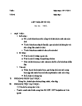 Giáo án môn Sinh học Lớp 7 - Tiết 48: Thỏ - Năm học 2011-2012