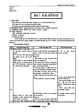 Giáo án môn Sinh học Lớp 8 - Chương trình cả năm - Năm học 2006-2007