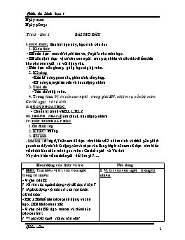 Giáo án môn Sinh học Lớp 8 - Chương trình giảng dạy cả năm