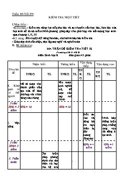 Giáo án môn Sinh học Lớp 8 - Tiết 19: Kiểm tra một tiết