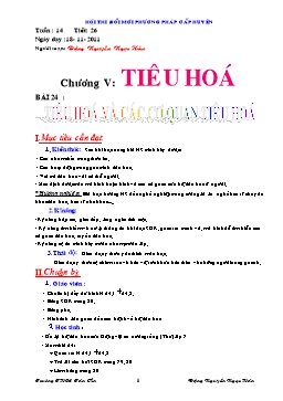 Giáo án môn Sinh học Lớp 8 - Tiết 26: Tiêu hóa và các cơ quan tiêu hóa - Đặng Nguyễn Ngọc Hân