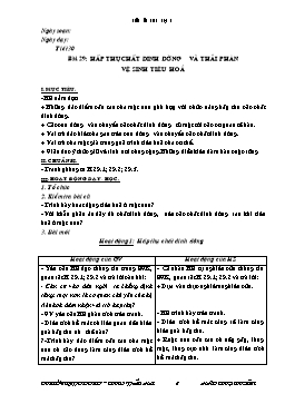 Giáo án môn Sinh học Lớp 8 - Tiết 30+31