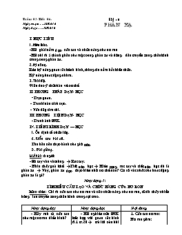 Giáo án môn Sinh học Lớp 8 - Tiết 6: Phản xạ - Năm học 2010-2011