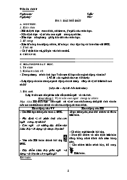 Giáo án môn Sinh học Lớp 8 - Trọn bộ cả năm