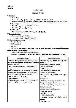 Giáo án môn Sinh Khối 7 - Tiết 48: Thỏ