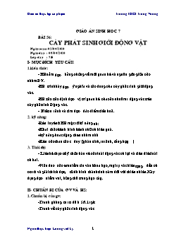 Giáo án Sinh học 7 - Bài 56: Cây phát sinh giới động vật