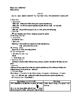 Giáo án Sinh học 7 - Tiết 10: Đặc điểm chung và vai trò của ngành ruột khoang - Năm học 2013-2014