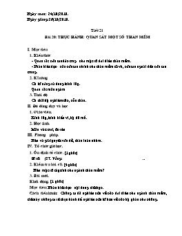 Giáo án Sinh học 7 - Tiết 21: Thực hành: Quan sát một số thân mềm - Năm học 2010-2011