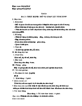 Giáo án Sinh học 7 - Tiết 24: Thực hành: Mổ và quan sát tôm sông - Năm học 2013-2014