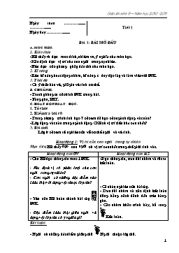 Giáo án Sinh học 8 - Chương trình cả năm học