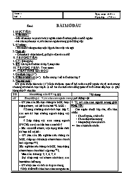 Giáo án Sinh học 8 - Chương trình cả năm- Năm học 2011-2012