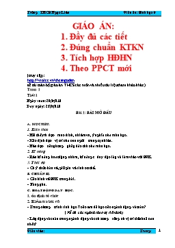 Giáo án Sinh học 8 - Chương trình giảng dạy cả năm - Năm học 2010-2011