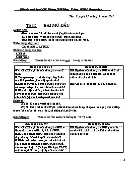 Giáo án Sinh học 8 - Chương trình giảng dạy cả năm - Năm học 2011-2012