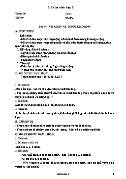 Giáo án Sinh học 8 - Chương trình giảng dạy học kỳ II - Năm học 2009-2010