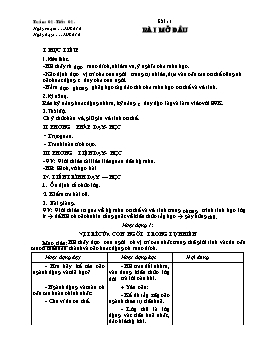 Giáo án Sinh học 8 - Tiết 1: Bài mở đầu - Năm học 2010-2011