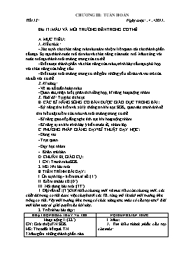 Giáo án Sinh học 8 - Tiết 13+14 - Năm học 2011-2012