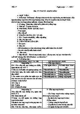 Giáo án Sinh học 8 - Tiết 17+18 - Năm học 2011-2012