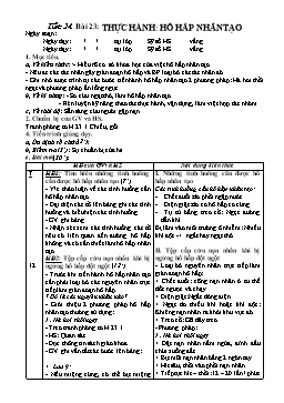 Giáo án Sinh học 8 - Tiết 23+24