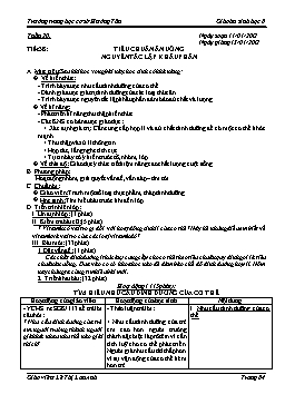 Giáo án Sinh học 8 - Tiết 38: Tiêu chuẩn ăn uống nguyên tắc lập khẩu phần - Năm học 2013-2014