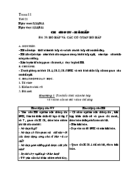 Giáo án Sinh học 8 - Tuần 11 - Năm học 2011-2012