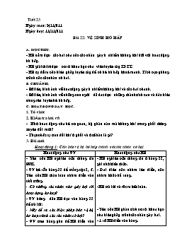 Giáo án Sinh học 8 - Tuần 12 - Năm học 2011-2012