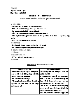 Giáo án Sinh học 8 - Tuần 13 - Năm học 2011-2012